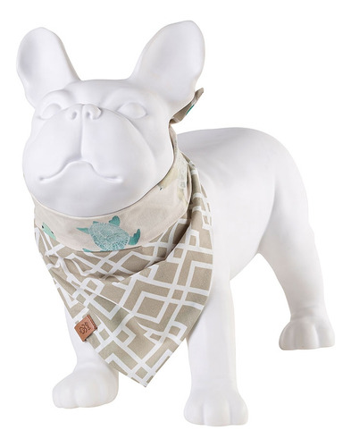 Bandana Pet Jr Dupla Face Para Cachorros E Gatos Tortuga Cor Areia Tortuga PP