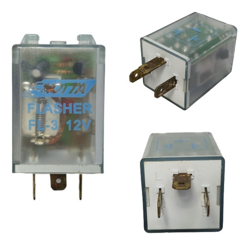 Imagen 1 de 1 de Intermitente Electronico 3 Patas Transparente Con Led 12v