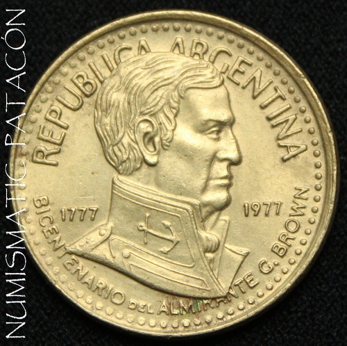 Argentina 5 Pesos 1977 Guillermo Brown #325 - Muy Buena