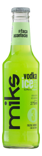 Bebida Mista Alcoólica Gaseificada Frutas Verdes Miks Ice Tea Garrafa 275ml