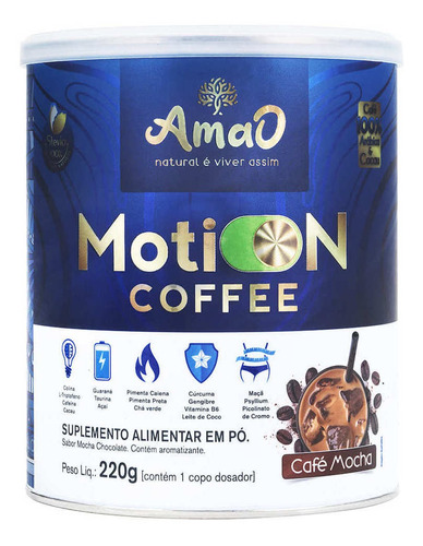 Motion Coffee 220g Amao Nutrition Sabor: Café Mocha