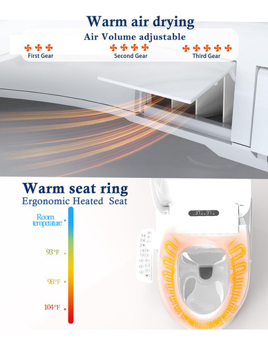 Asiento De Inodoro Para Bidé Cioreznt, Electrónico, Alargado
