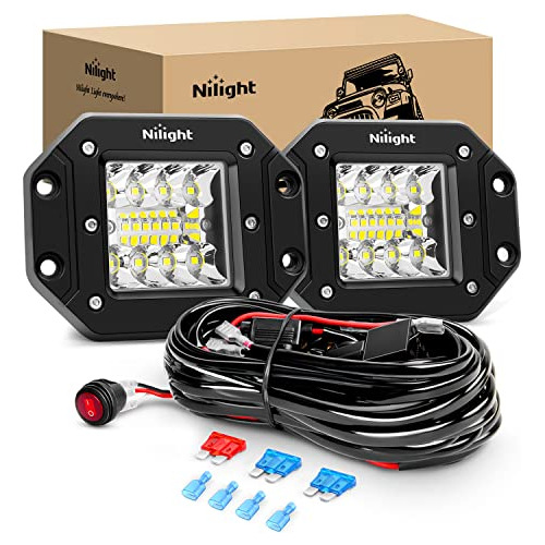 2pcs 42w Montaje Empotrado Led Pods Spot Flood Combo Lu...