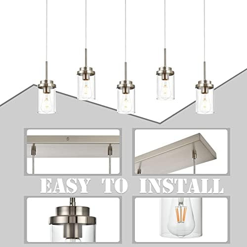 Melucee 5 Lámparas Lineales Modernas Para Isla De Cocina De
