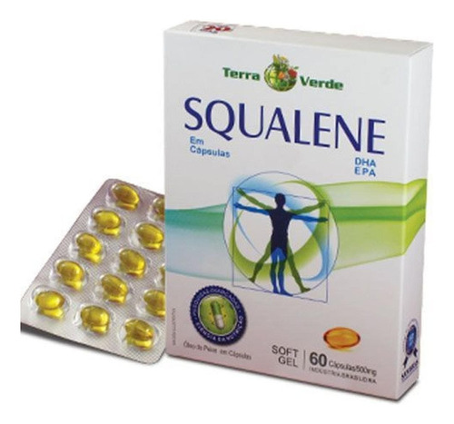 Squalene Dha E Epa, 60 Cápsulas De 500mg Terra Verde Sem Sabor