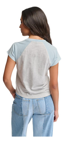 Playera Manga Corta Holly Land 5267 Gris Jaspe Mujer