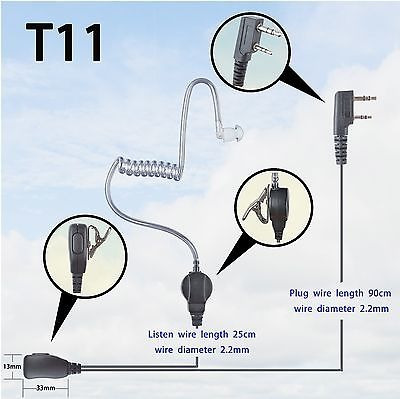 Auricular De Vigilancia De 1-wire Para Radio Kenwood Tk2402 