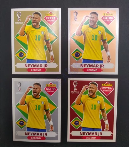 NEYMAR JUNIOR (Brasil) - KIT COM AS 4 FIGURINHAS EXTRA LEGENDS