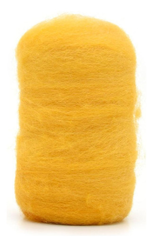 Lã Merino Para Feltragem 25g - Fios Da Fazenda Cor F42 Amarelo Ouro