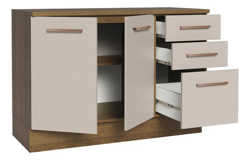 Gabinete Bajo Almacenamiento Garaje Madesa Con Encimera 01 Color Marron/crema