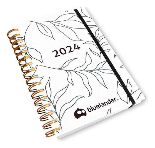 Agendas 2024 Escolares Organizador Planeador Diaria 21*16 Cm Portada Blanco Agenda espiral