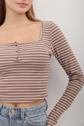 Remera Rayada Con Carterita Y Botones Alan