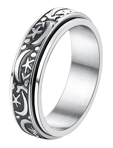 Anillo Anti Estres Anti Ansiedad Giratorio Acero Inoxidable