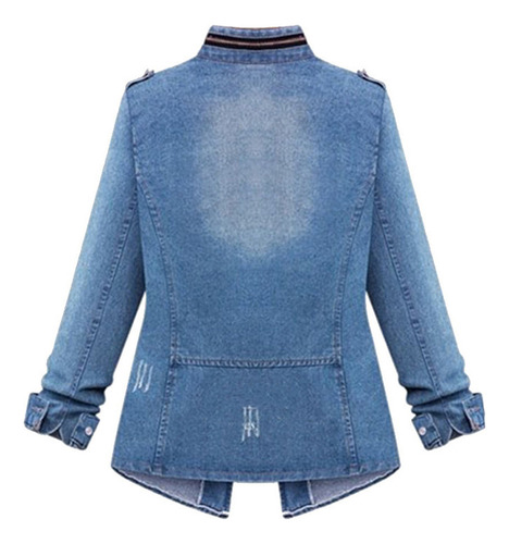 C Abrigo De Mujer, Estilo Casual, Talla Grande, Vaqueros Extra
