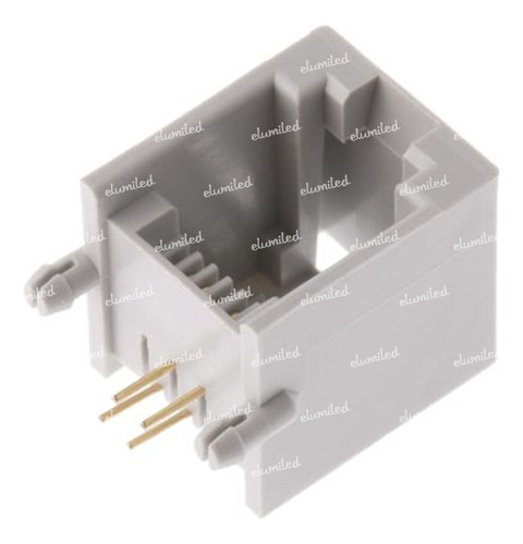 2 Conectores Rj11 Hembra 6p4c Para Circuito Gris