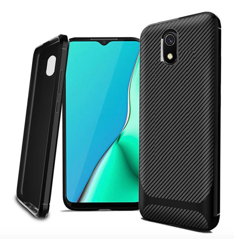 Capa Em Gel Fibra De Carbono Para Xiaomi Redmi 8a - Preta