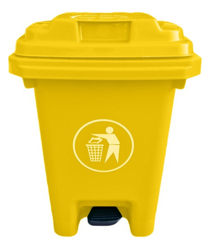 Contenedor Basura 50 Litros Amarillo