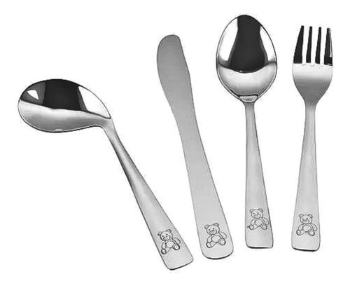 Jogo De Talher Infantil Mimo Style 4 Peças Inox
