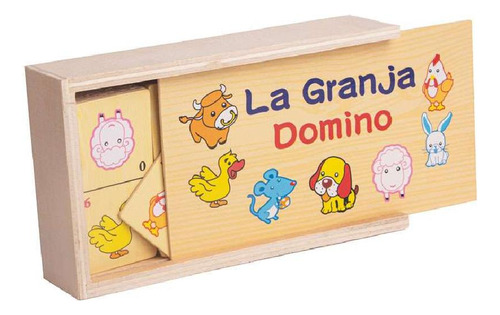 Domino De Granja Para Niños Caja De Madera