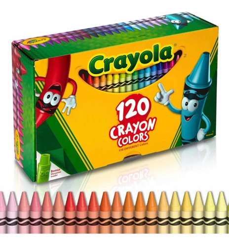 Crayola Caja Con  120 Crayones De Cera Con Sacapuntas.