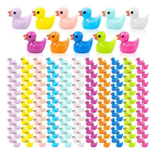 220 Piezas De Mini Figuras De Pato De Resina En Miniatura, M