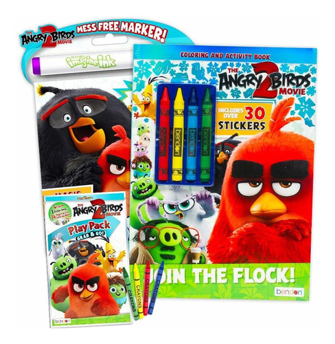Angry Birds Coloringsuper Set ~ 3 Pack Coloring And Activity