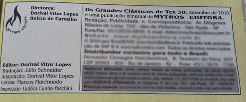 Tex 9 Gibis Lote Diversificado Mythos Editora 2004 A 2010 (Usado)