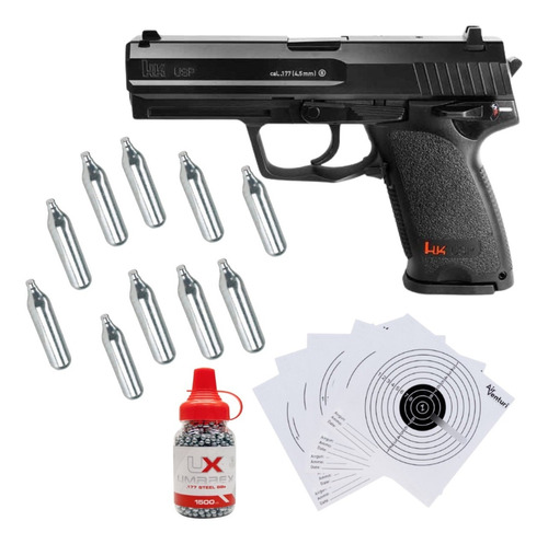 Hk Pistola Usp 400fps 1500 Bbs 10 Co2 12g 4.5mm Xtreme P