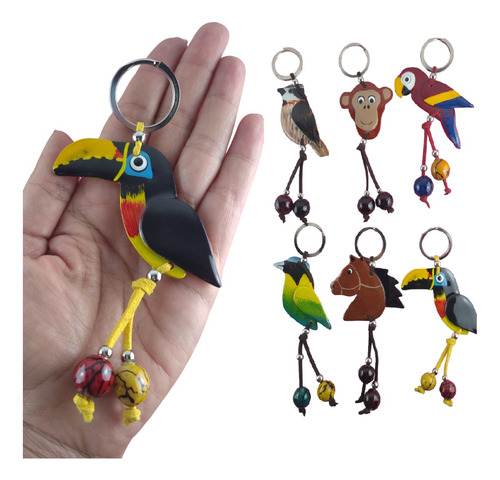 Paq X6 Llaveros Animales Souvenir Colombiano Artesanal