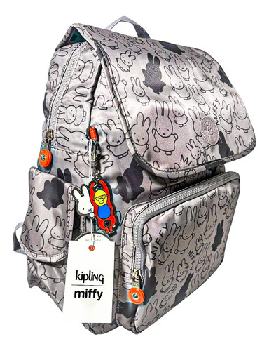 Mochila Kipling Diseño Especial Miffy Importación Americana Gris Oscuro Liso