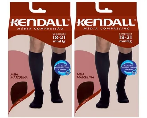 Kit C/2 Meia Kendall Masculina 3/4 Média Compressão