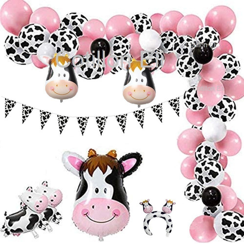 Set Globos Forma De Vaca Y Arco Deco Manchas De Vaca 