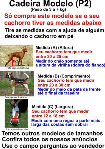 Cadeira De Rodas Para Cachorro/cães Tamanho P2 Leia Anúncio