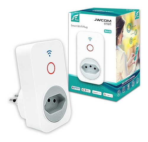 Tomada Inteligente Smart Wifi B2 Jwcom Alexa E Google Home Cor Branco