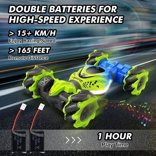 Coche De Acrobacia Rc Con Detección Gestos, Coche De Acro Color Verde