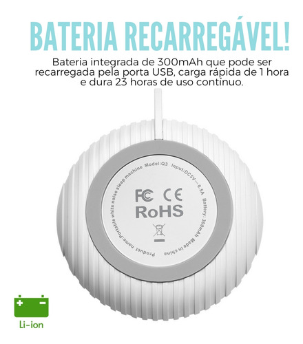 Aparelho De Som Bebês Ruído Branco Dormir Bem Sons Brasil
