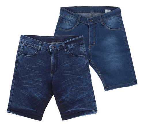  Paquete De 2 Bermudas De Mezclilla Slim Short Para Hombre