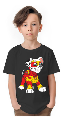 Polera Niños Paw Patrol Marshall Mighty Super Algodon Wiwi