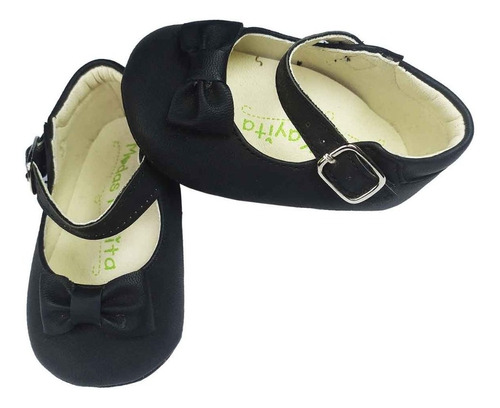 Balerina Zapato Negro Mate Para Bebé - Talla  17 Y 18