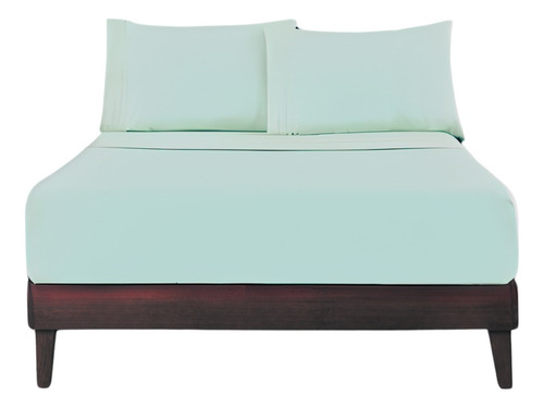 Juego De Sabanas King Size Premium 4 Piezas 2000 Hilos Cama Turquesa Liso