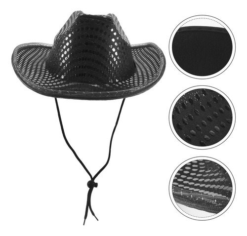 Gorro De Vaquera De Fiesta De Estilo Vintage Con Purpurina L
