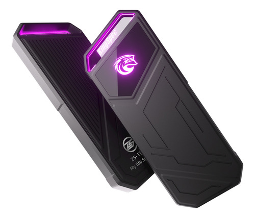 SSD Externo KingSpec Z5 512GB – RGB, USB-C 3.2 Gen2x2, até 2100MB/s Negro