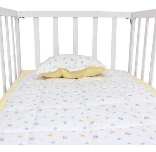 Edredon Cuna Con Cesto 70x130 Cm Cary Basics 4 Piezas Color Amarillo