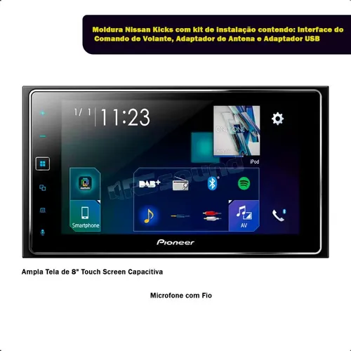 Central Multimídia Pioneer Dmh-zs8280tvn Nissan Kicks