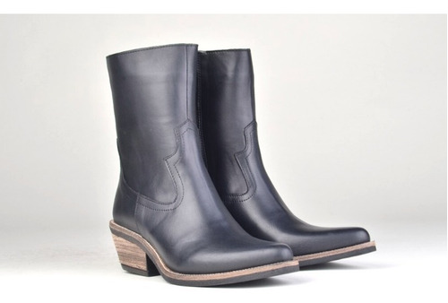 Imagen 7 de 7 de Botas Botitas Texanas De Cuero De Mujer Gina - Ferraro