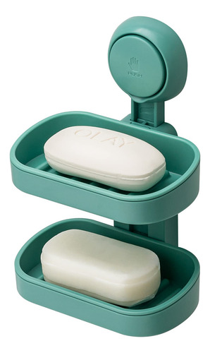 Jabonera De Diseño Unico De Doble Plato Color Verde