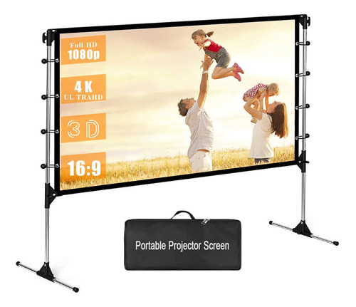 Pantalla De Proyector Con Soporte 120 Pulgadas 16:9 4k Hd