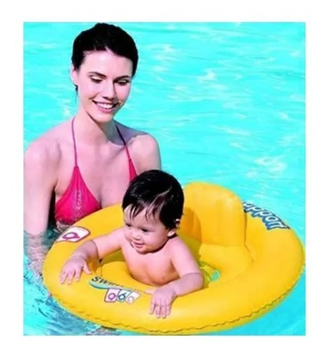 Imagen 2 de 9 de Asiento Inflable Flotador Piscina Bebes Salvavidas 69 X 69