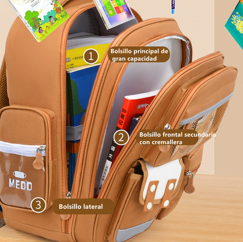 Artmu® Mochilas Escolares Capibara Para Niños Y Niñas De Carpincho Kawaii, Mochila De Gran Infantil Antides Lizante Material Resistente Capacidad,con Colgantetarjeta Insignia Tutor Funda Estuche Lápiz