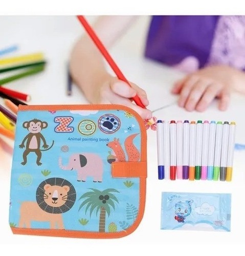 Pizarrón Mágico Infantiles Lapices Dibujo 12 Colores Regalos